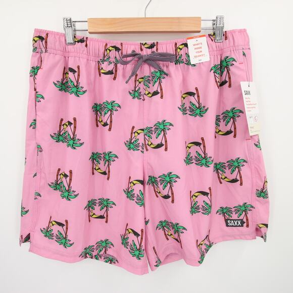 SAXX Oh Buoy 2N1 Palm Tree Banana Hammock Swim Trunks Size XL NWT - Picture 1 of 14